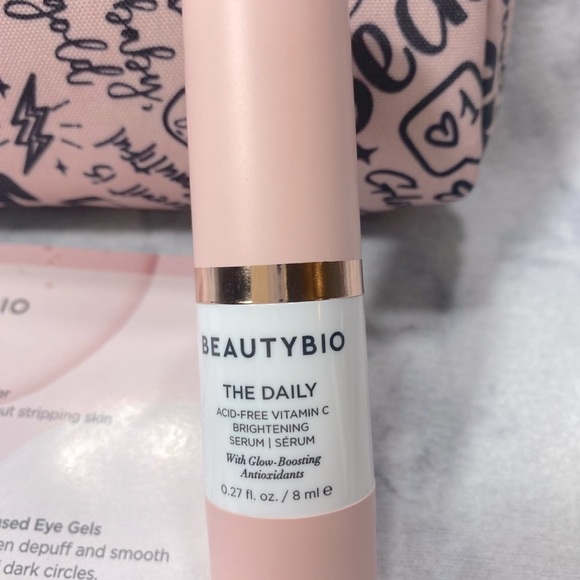 BeautyBio Beauty Gift Set 4pc, Cleanser, Vitamin C Serum, Eye Patch, Bag, NEW - Picture 5 of 16